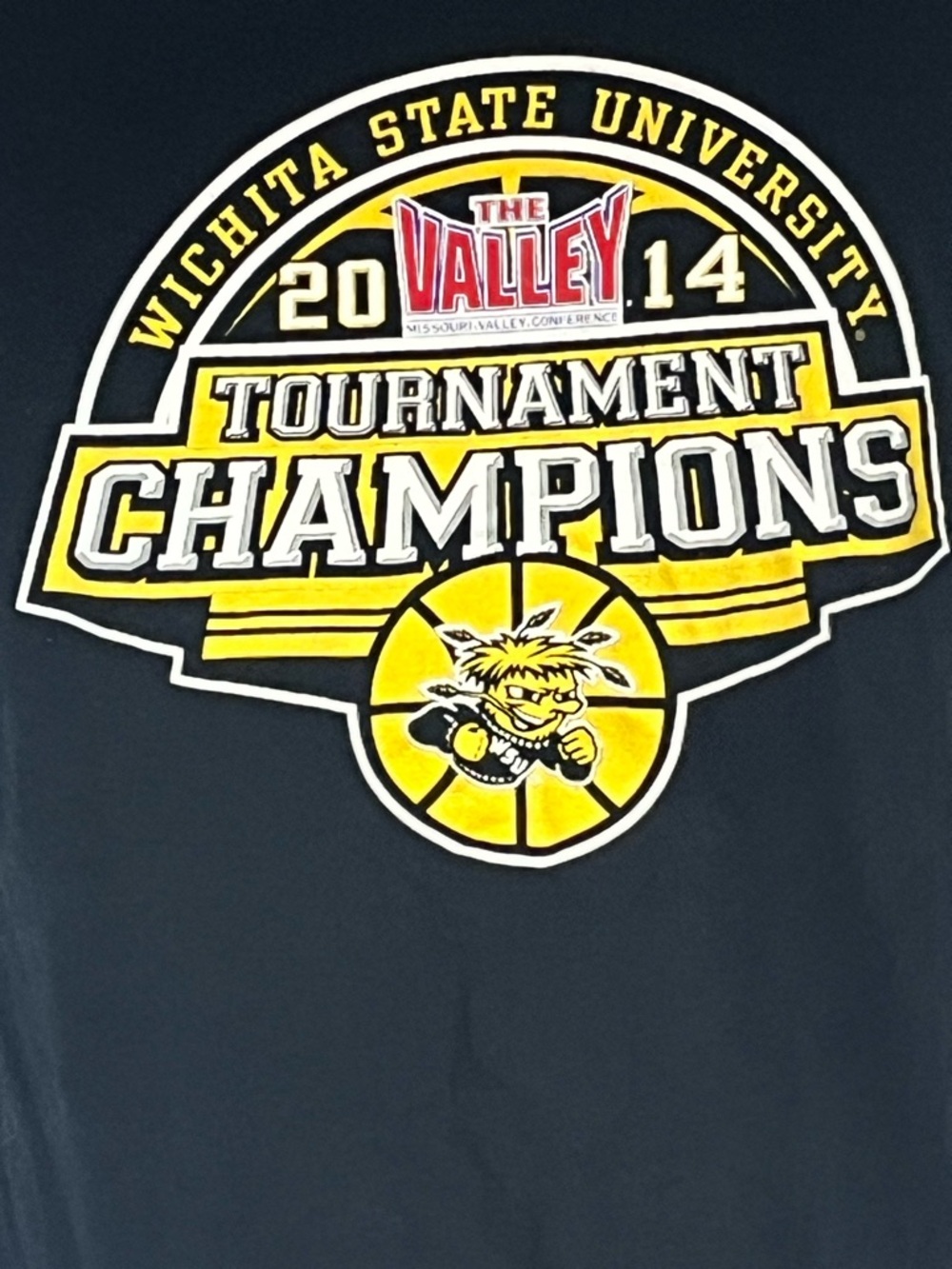 Jerzees Wichita State Shocker 2014 MVC BBall Tournament Champions Shirt Small - Picture 2 of 7